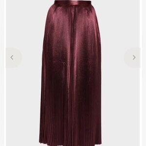 Ulla Johnson Rami PleatedMaxi Skirt in Mahogany Deep Burgundy